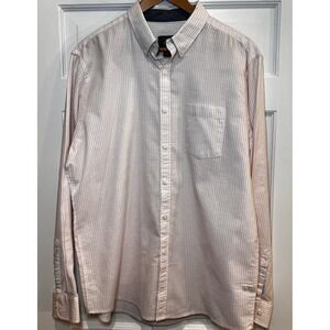 G.H. Bass & Co Mens Size‎ L White Pink Striped Long Sleeve Button Up Shirt